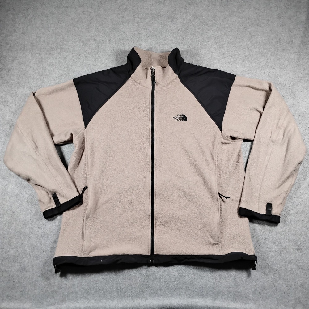 Vintage The North Face Fleece Jacket Men XL Beige Vintage 90s Made In USA Zip Up